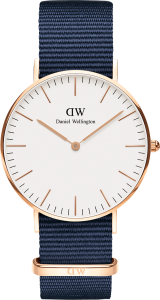 Urmăriți Daniel Wellington DW00100279 Classic 36 Bayswater RG White - 0