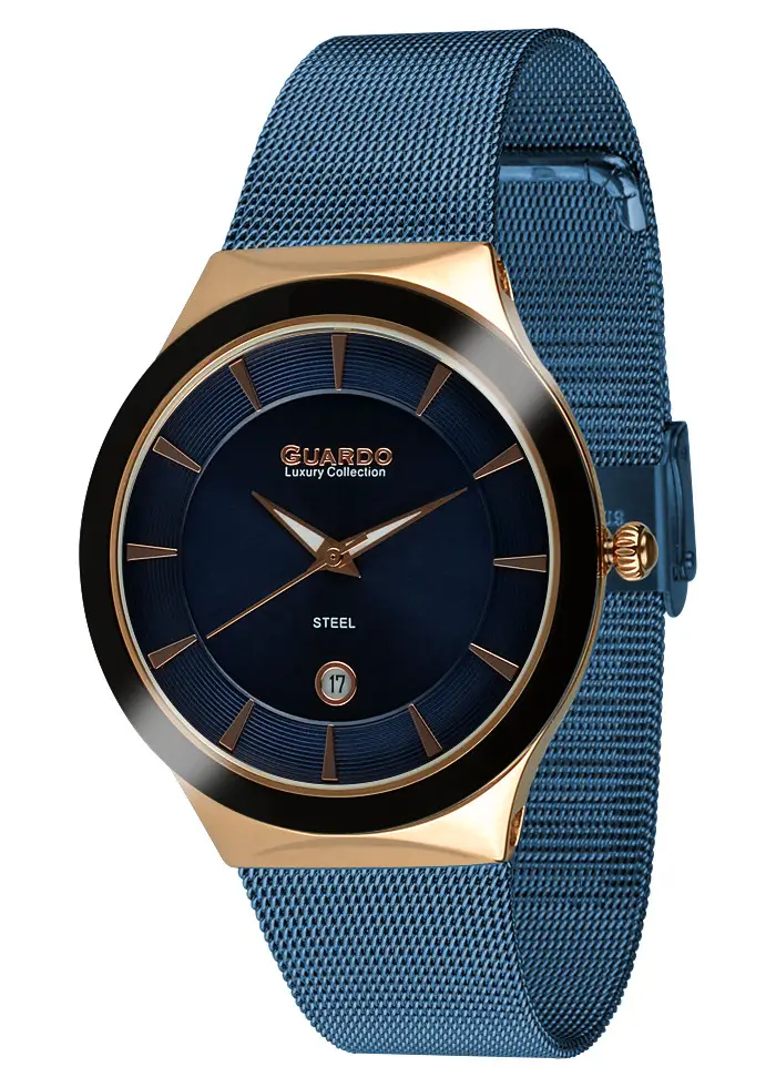 Часы Guardo S02101M blue gold - 0